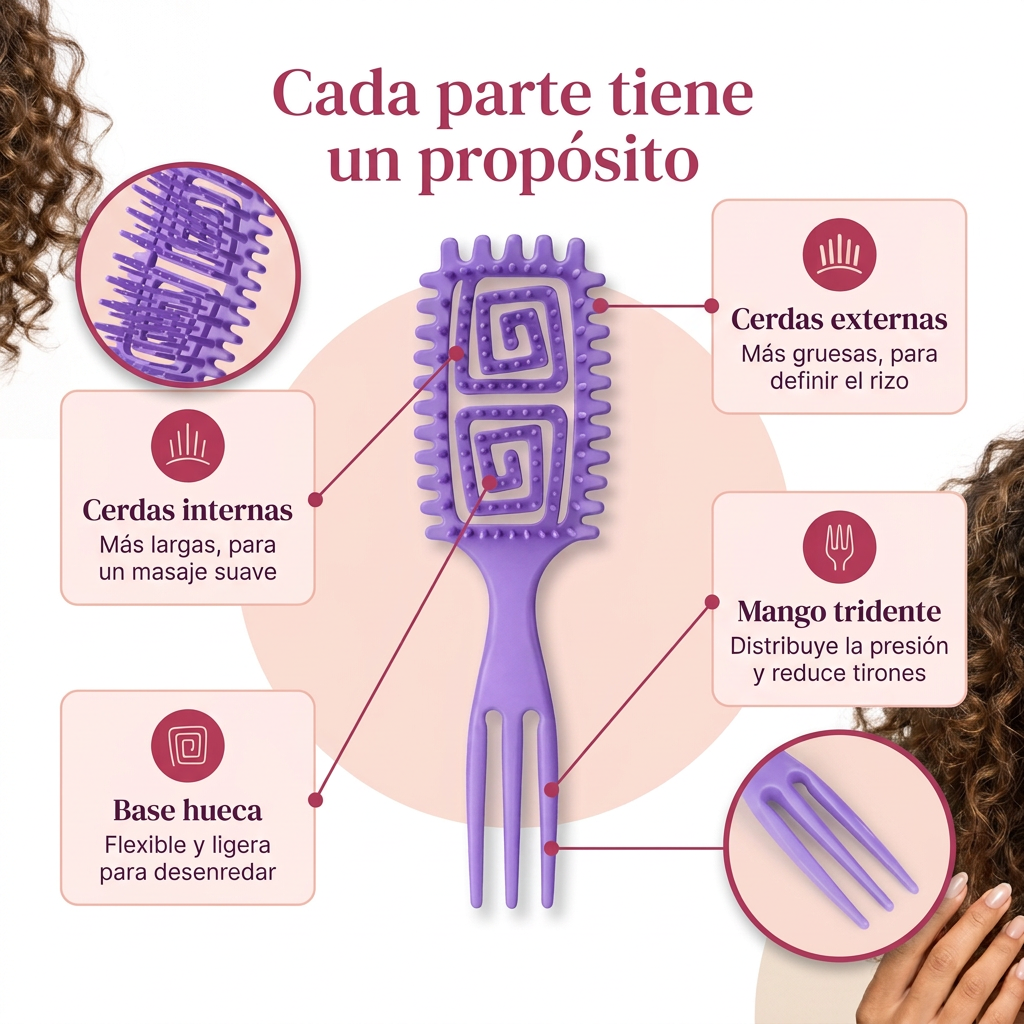 Cepillo para cabello rizado